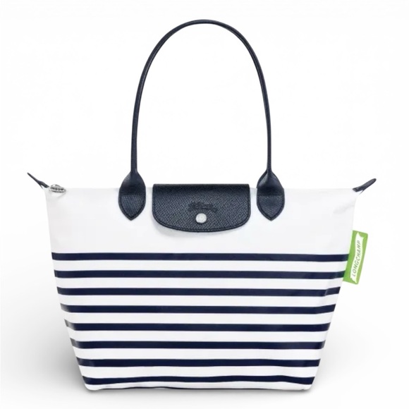 Longchamp Le Pliage Mariniere Striped Tote Shoulder Bag - Picture 3 of 17
